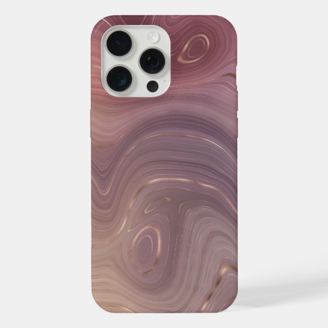 Funda Para iPhone Mauve Strata | Agentes de oro rosados y Rosas (Reverso )