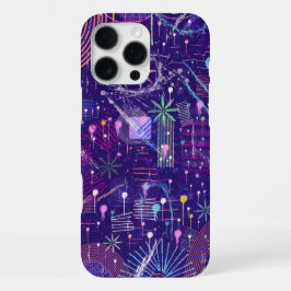Funda Para iPhone 16 Pro Max Maximalista abstracto sobre púrpura