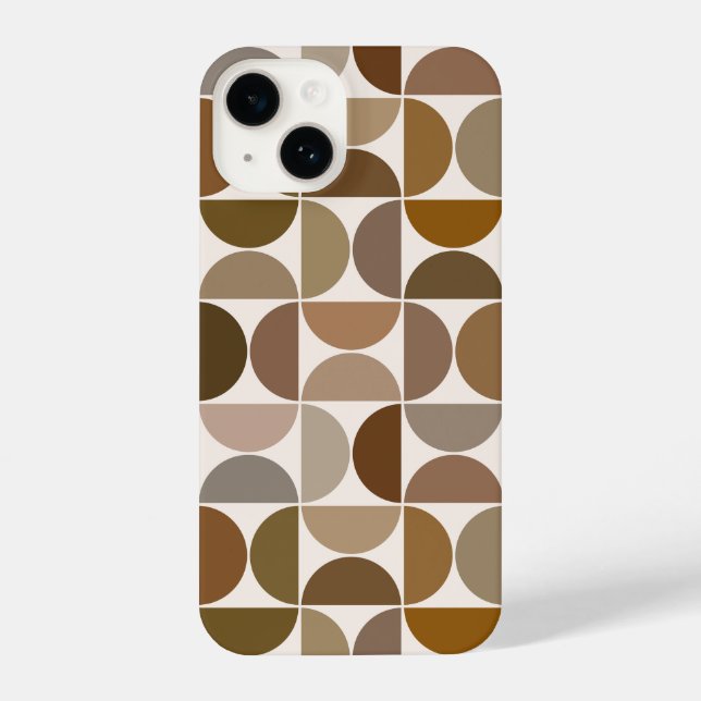 Funda Para iPhone MCM Semicircles Browns+Cream Big Pattern (Reverso )