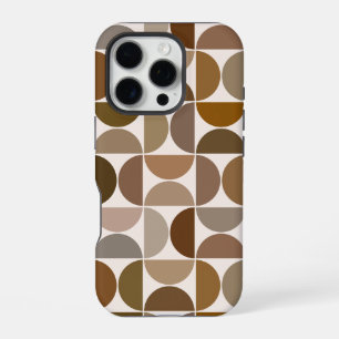 Funda Para iPhone 16 Pro MCM Semicircles Browns+Cream Big Pattern