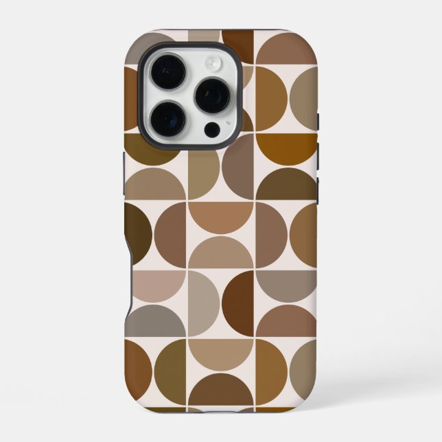 Funda Para iPhone MCM Semicircles Browns+Cream Big Pattern (Reverso )