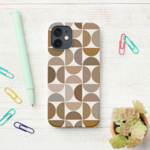 Funda Para iPhone 12 Mini MCM Semicircles Browns+Cream Big Pattern
