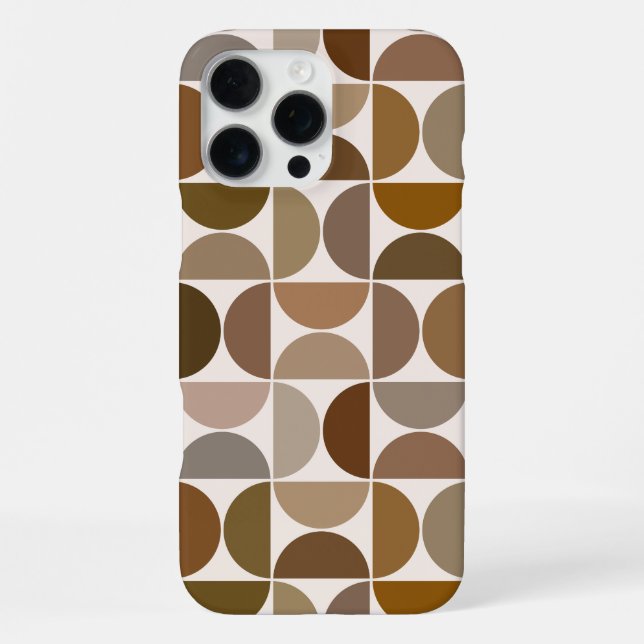 Funda Para iPhone MCM Semicircles Browns+Cream Big Pattern (Reverso )