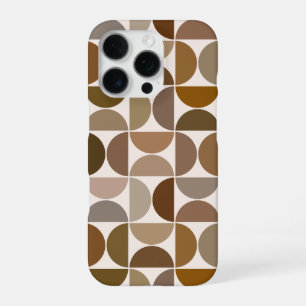 Funda Para iPhone 16 Pro MCM Semicircles Browns+Cream Big Pattern