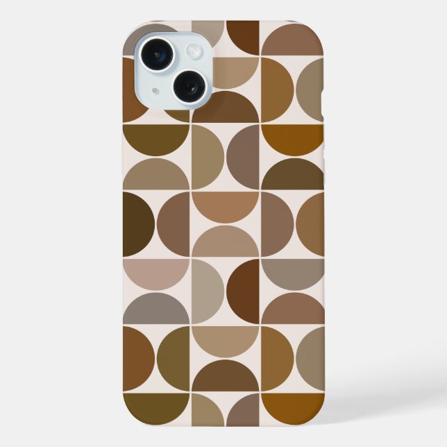 Funda Para iPhone MCM Semicircles Browns+Cream Big Pattern (Reverso )
