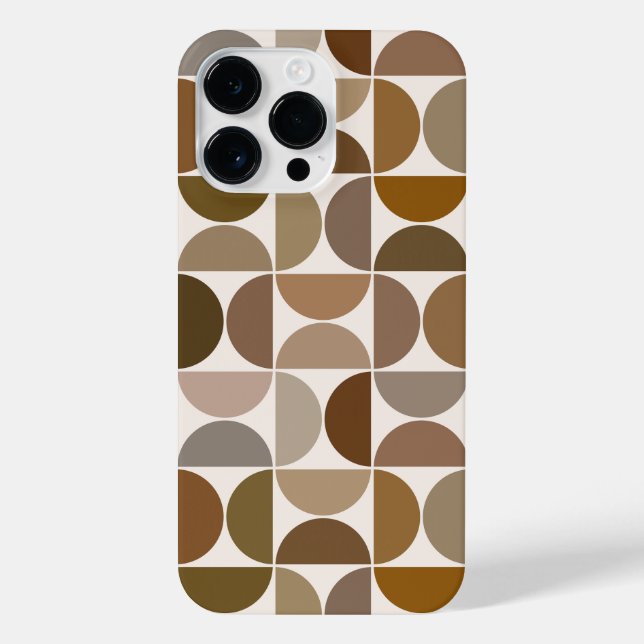Funda Para iPhone MCM Semicircles Browns+Cream Big Pattern (Reverso)