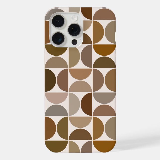 Funda Para iPhone MCM Semicircles Browns+Cream Big Pattern (Reverso )