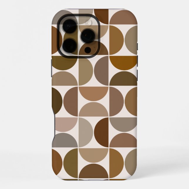 Funda Para iPhone MCM Semicircles Browns+Cream Big Pattern (Reverso )