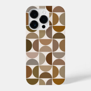 Funda Para iPhone 14 Pro MCM Semicircles Browns+Cream Big Pattern