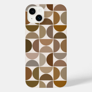Funda Para iPhone 14 Plus MCM Semicircles Browns+Cream Big Pattern