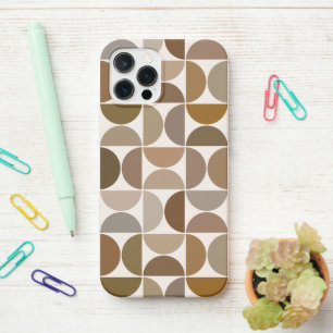 Funda Para iPhone 12 Pro MCM Semicircles Browns+Cream Big Pattern