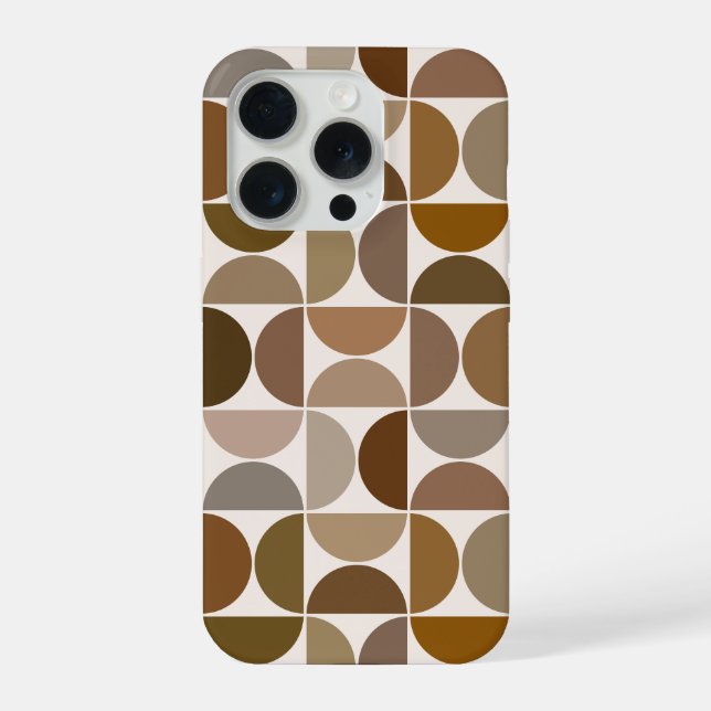 Funda Para iPhone MCM Semicircles Browns+Cream Big Pattern (Reverso )