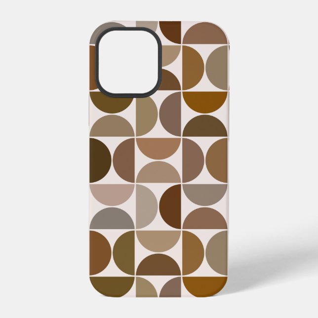 Funda Para iPhone MCM Semicircles Browns+Cream Big Pattern (Reverso )