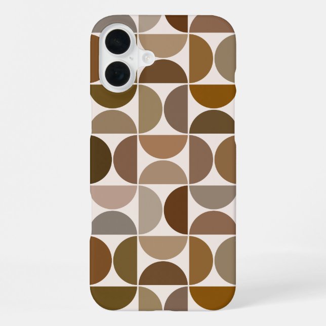 Funda Para iPhone MCM Semicircles Browns+Cream Big Pattern (Reverso )