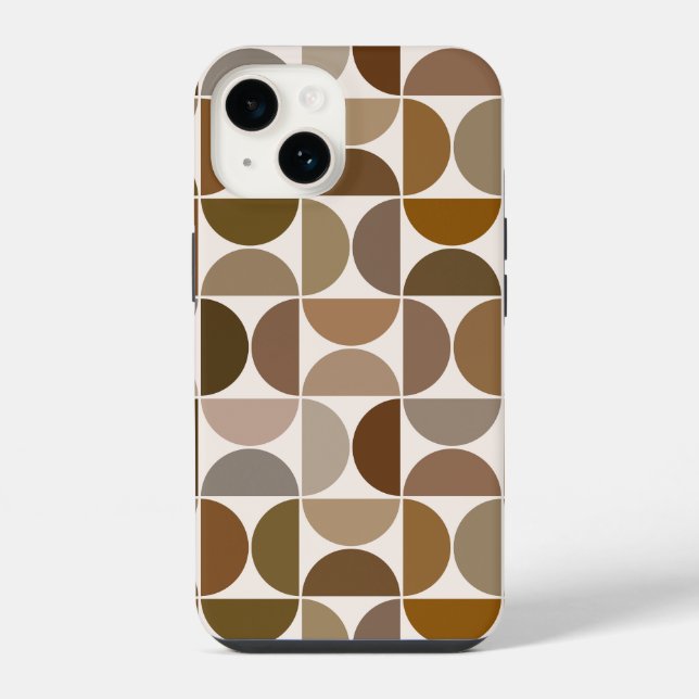 Funda Para iPhone MCM Semicircles Browns+Cream Big Pattern (Reverso )