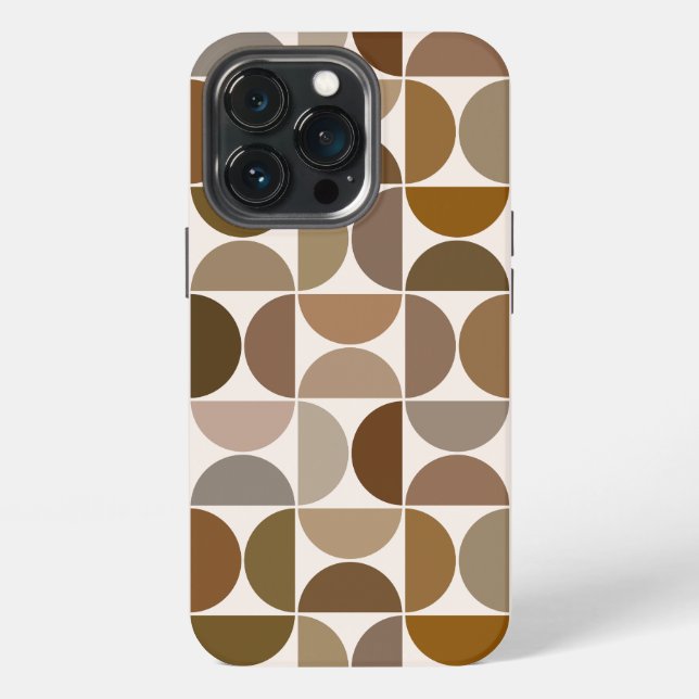 Funda Para iPhone MCM Semicircles Browns+Cream Big Pattern (Reverso )