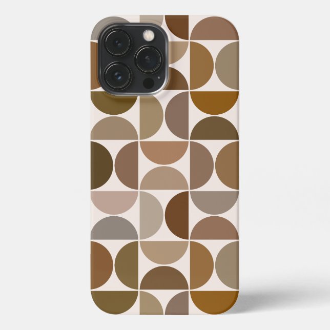 Funda Para iPhone MCM Semicircles Browns+Cream Big Pattern (Reverso )