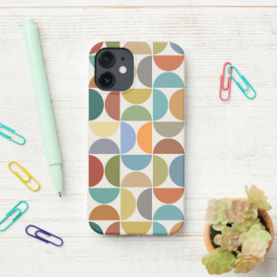 Funda Para iPhone 12 Mini MCM semicírculo Gran Color de patrón en crema