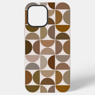 Funda Para iPhone 12 Pro Max MCM Semicírculos Marrones+Crema Patrón Grande