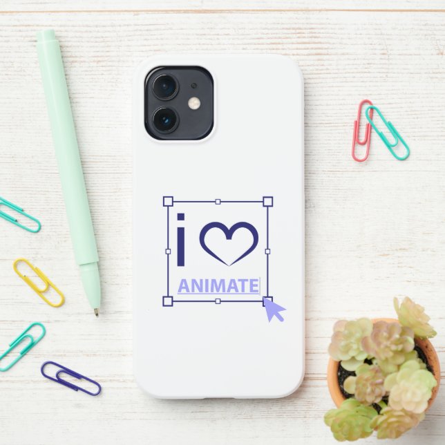 Funda Para iPhone Me encanta el animación (En el escritorio)