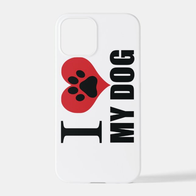 Funda Para iPhone Me encanta mi perro tirando almohada (Reverso )