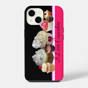 Funda Para iPhone 14 ME ENCANTAN LOS DELICIOSOS CUPCAKES DE COLOR rosad
