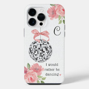 Funda Para iPhone 14 Pro Max Me gustaría más bailar Bola de discoteca floral