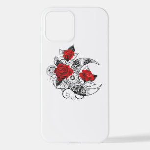 Funda Para iPhone 12 Media luna mecánica con rosas rojas
