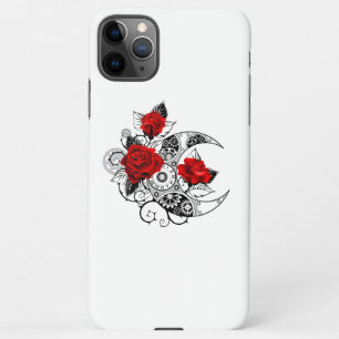 Funda Para iPhone 11Pro Max Media luna mecánica con rosas rojas
