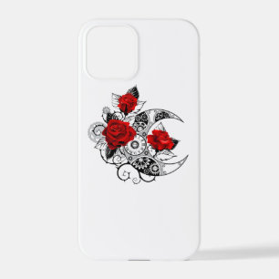 Funda Para iPhone 12 Pro Media luna mecánica con rosas rojas
