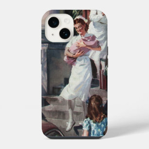 Funda Para iPhone 14 Medicina de cosecha, Enfermera con recién nacido