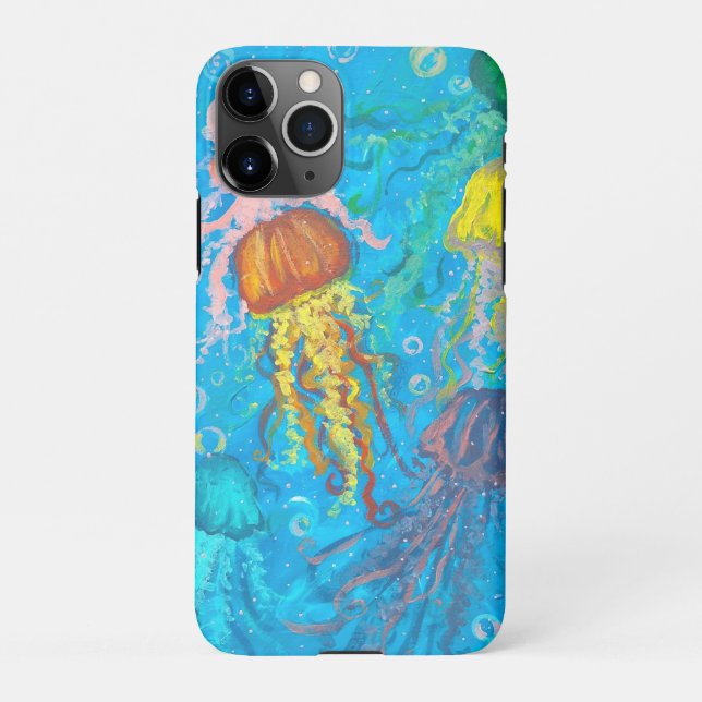 Funda Para iPhone medusas, océano, mar (Reverso)
