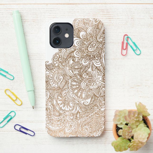 Funda Para iPhone Mehendi Henna (En el escritorio)