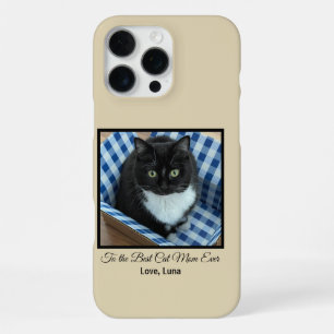 Funda Para iPhone 16 Pro Max Mejor Mamá de Gatos del Mundo Foto y Texto Persona