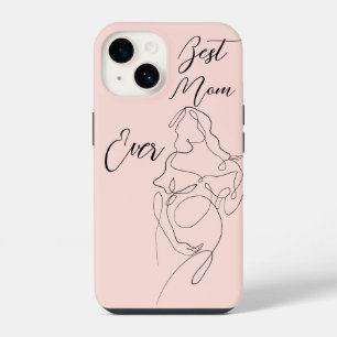 Funda Para iPhone 14 Mejor Mamá del Mundo Moda en una Línea embarazo 