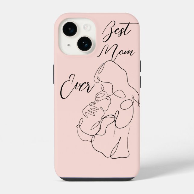 Funda Para iPhone Mejor Mamá Siempre De Moda Una Línea Clásica De Ma (Reverso )
