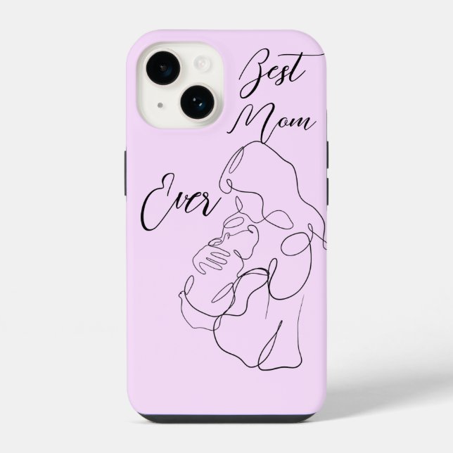 Funda Para iPhone Mejor Mamá Siempre De Moda Una Línea Clásica De Ma (Reverso )