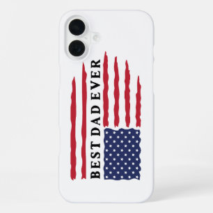Funda Para iPhone 16 Plus Mejor Papá del Mundo Bandera Americana