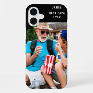 Funda Para iPhone 16 Plus Mejor Papá del Mundo Foto Personalizada Nombre
