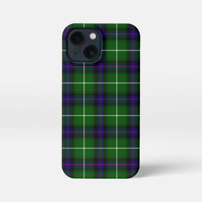 Funda Para iPhone Melocotonería azul tartán de MacDonald (Reverso )