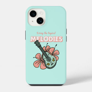Funda Para iPhone 14 Melodías Tropicales Ukulele Arte Floral