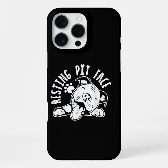 Funda Para iPhone Meme de Pitbull, perro gracioso de Resting Pit Fac (Reverso )