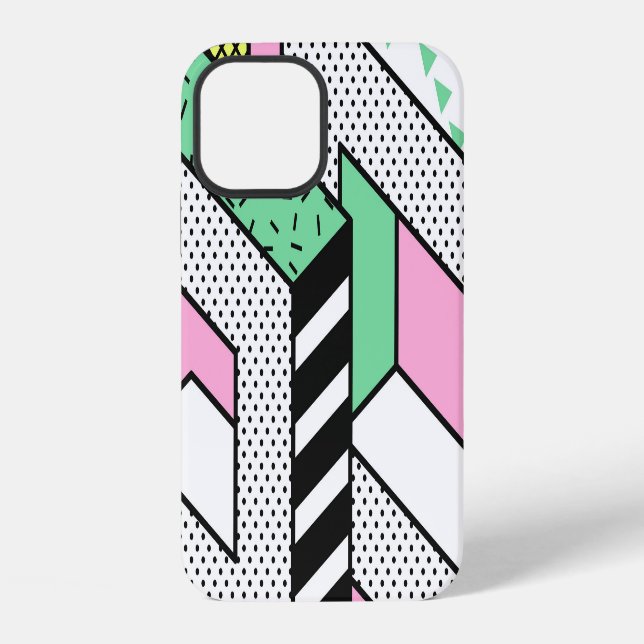 Funda Para iPhone Memphis abstracto: formas geométricas de los 80. (Reverso )