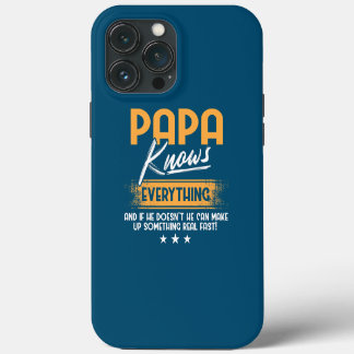 Funda Para iPhone 13 Pro Max Mens Papa Knows Everything Funny Father's Day