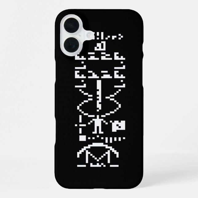 Funda Para iPhone Mensaje Binario de Arecibo 1974 (Reverso )