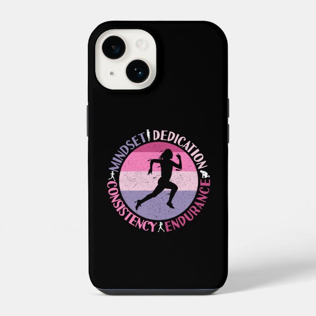 Funda Para iPhone Mentalidad en ejecución - Cita de resistencia Girl (Reverso )