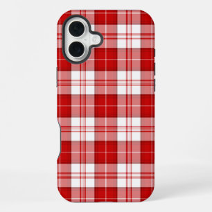 Funda Para iPhone 16 Plus Menzies tartán rojo blanco a cuadros