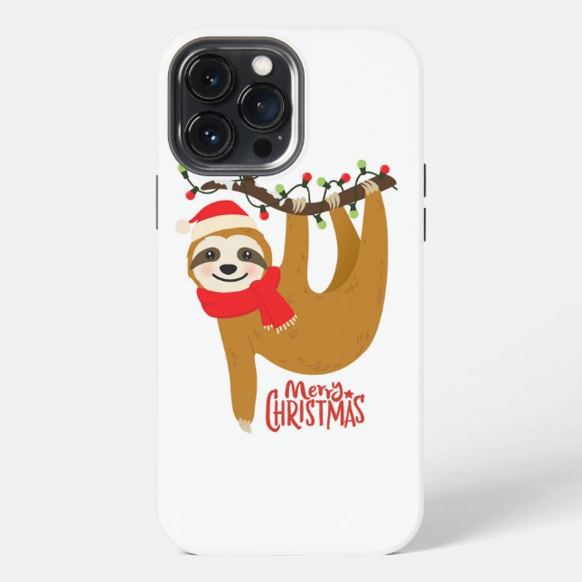 Funda Para iPhone Merry Christmas Sloth | Vacaciones (Reverso )