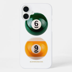Funda Para iPhone 16 Plus Mesa de billar dura SlipperyJoe's 69 dos bolas de
