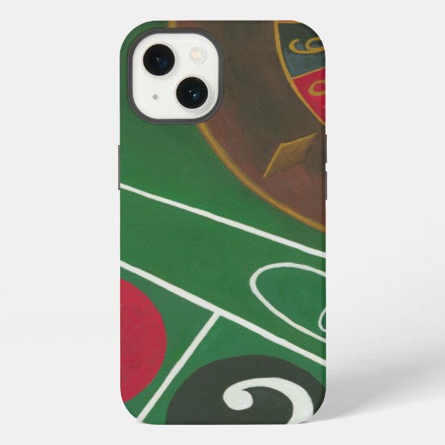 Funda Para iPhone Mesa de Ruleta con Fichas y Rueda (Reverso )
